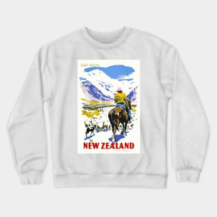 New Zealand Sheep Droving Vintage Poster 1930s Crewneck Sweatshirt